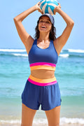 Blue Layered Stylish Athletic Short