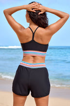 Black Sporty Athletic Short with Zipper Pockets