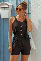 Black Belt Modest One-Piece Swimsuit