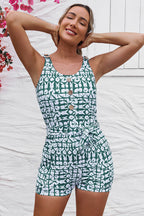 Black Belt Modest One-Piece Swimsuit