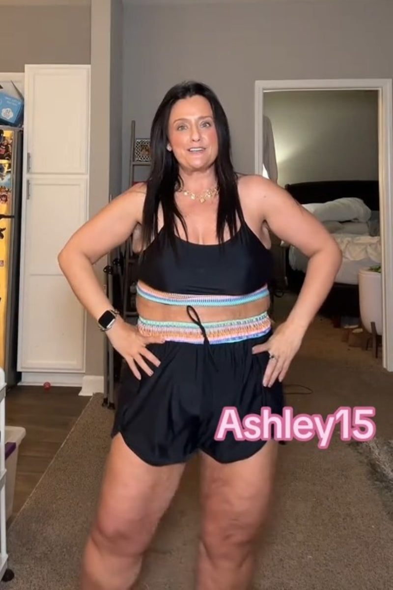 Black Sporty Athletic Short with Zipper Pockets