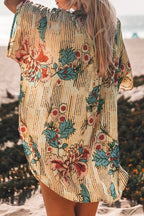 Floral Buttoned Bohemian Cover Up
