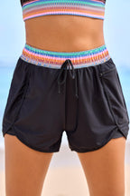 Black Sporty Athletic Short with Zipper Pockets