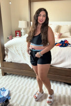 Black Sporty Athletic Short with Zipper Pockets