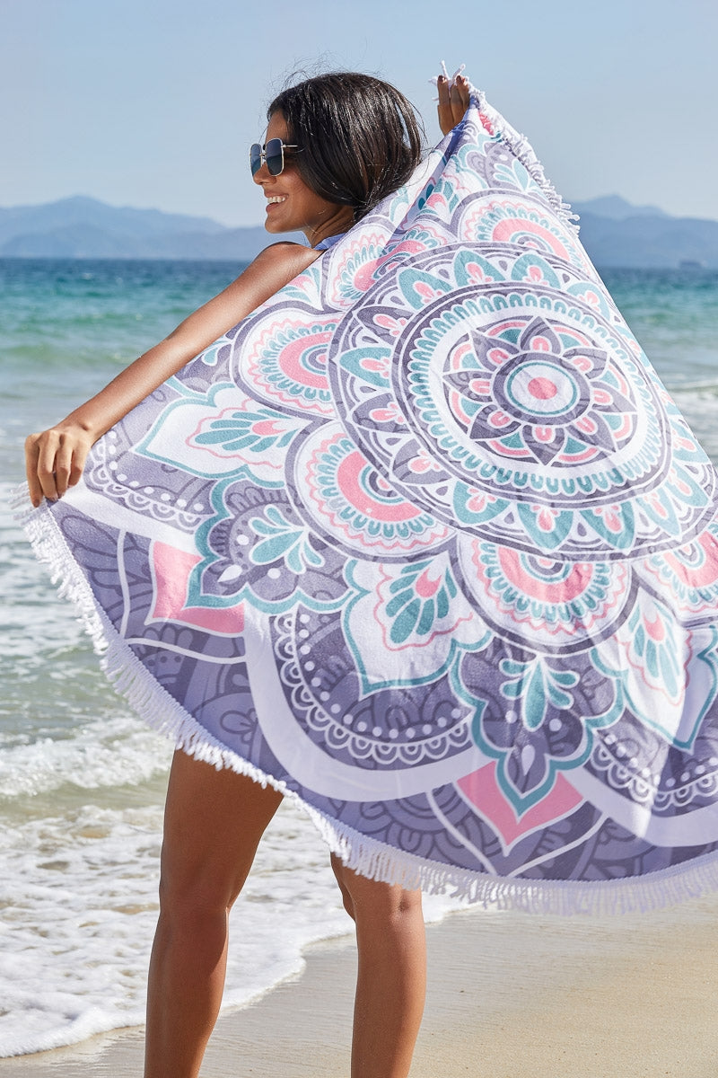 Colorful Round Bohemia Print Beach Towel