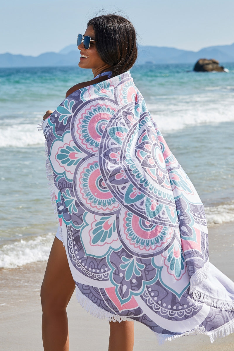 Colorful Round Bohemia Print Beach Towel