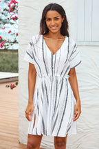 White 1/2 Sleeves Beach Cover Ups