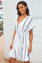 White 1/2 Sleeves Beach Cover Ups
