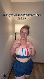 Colorful Striped Zipper Back Stylish Bikini Top with Boy Short Set