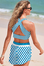 Blue Layered Stylish Athletic Short
