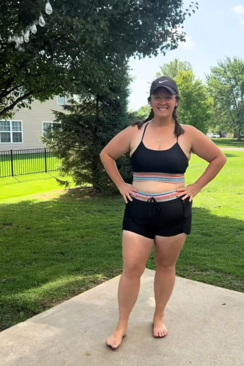Black Sporty Athletic Short with Zipper Pockets