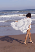 White Floral Crochet Cover Up